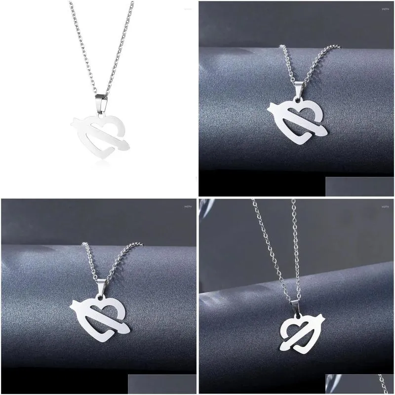 Pendant Necklaces Stainless Steel Double Accessories Arrow Through The Heart Sexy Fashion Pendants Chain Choker Necklace For Women