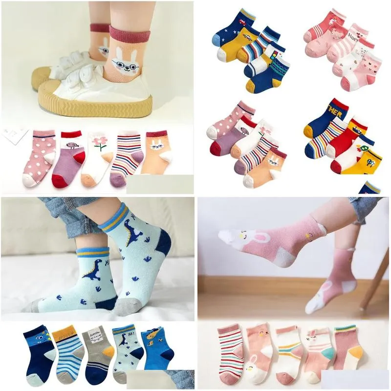 New Baby Kids Soft Cotton Socks Boys,Girls,Baby,Cute Cartoon animal Stripe Dots Fashion baby Socks 0-3 months Autumn Winter Gif