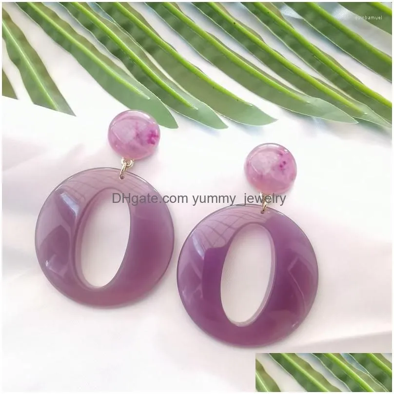 Stud Stud Earrings A4 Custom Special-Shaped Hollow Out Color Resin With Beautif Red Net Fashionable Atmosphere Drop Delivery Jewelry E