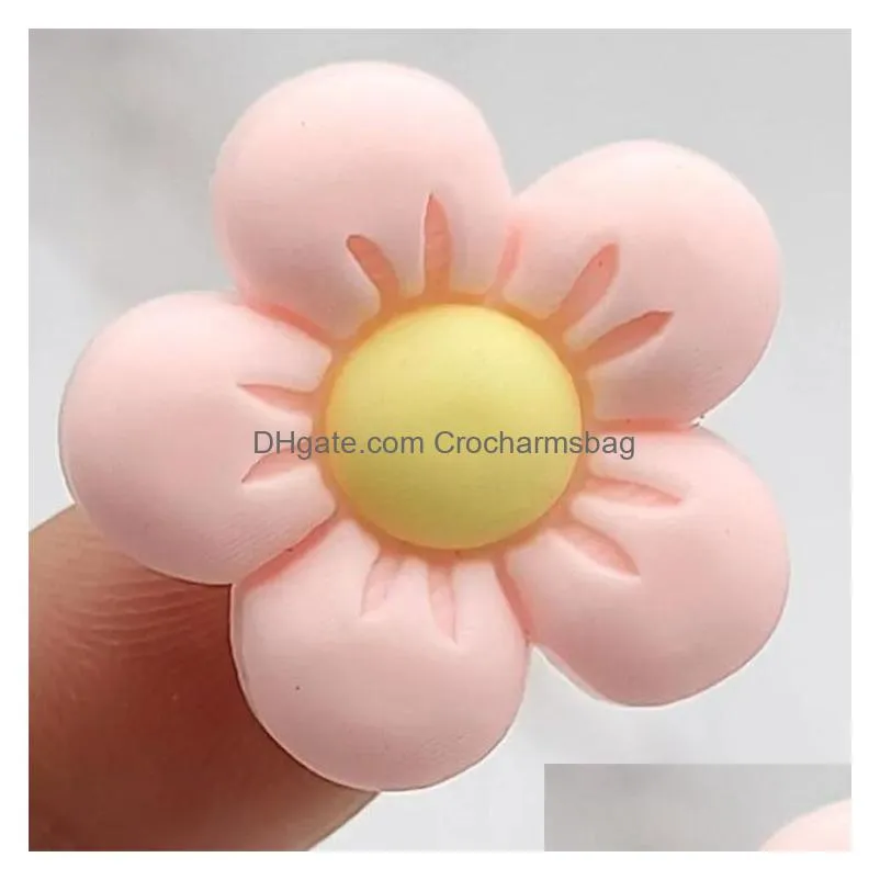 Shoe Parts & Accessories 7 Colors 3D Flowers Charms Resin Stereo Garden Shoecharms Buckle Clog Charm Gift Drop Delivery Shoes Dh4Qn