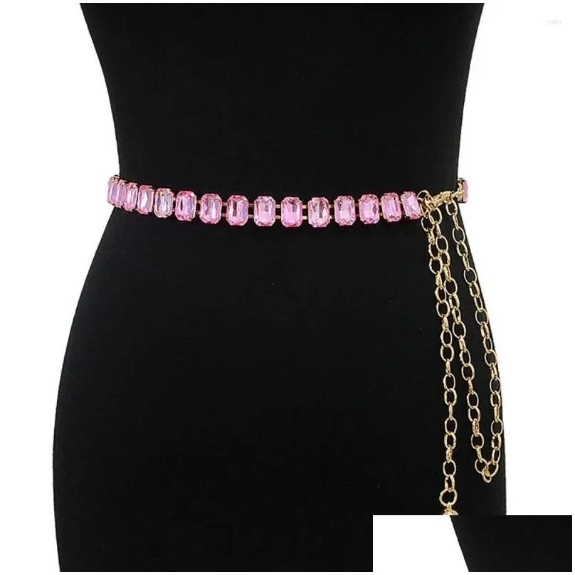 Belts Trendy Waist Chain Sexy Hypoallergenic Belt Bling Faux Crystal Girls