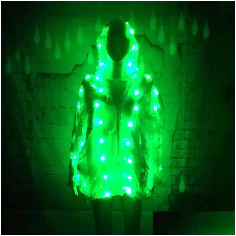 Women`S Jackets Led Luminous Outer Creative Coat Sequin With Light Performance Suit Cosplay 211207 Drop Delivery Apparel Clothing Oute Dhym6