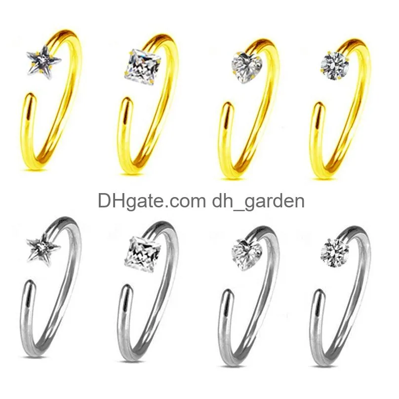 Beaded Color Mixing Fashion Body Piercing Jewelry Y Zircon Gold Eyebrow Bar Lip Nose Barbell Ring Navel Earring Gift Drop D Dhgarden Dhjti