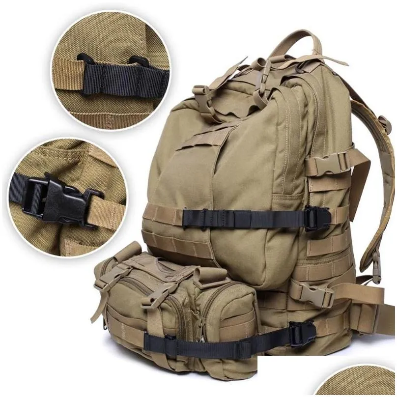 Outdoor Bags Chest Rig Vest Adapter Kit Set MOLLE Strap With Buckle Clips Camping Hiking