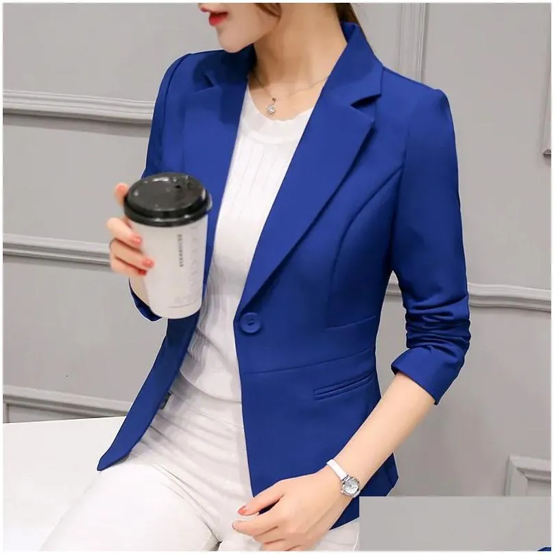 Women`S Suits & Blazers Womens Elegant Business Lady Jacket Women Fl Sleeve Work Blazer Female Casual Coat Six Color Available Clothi Dhqje