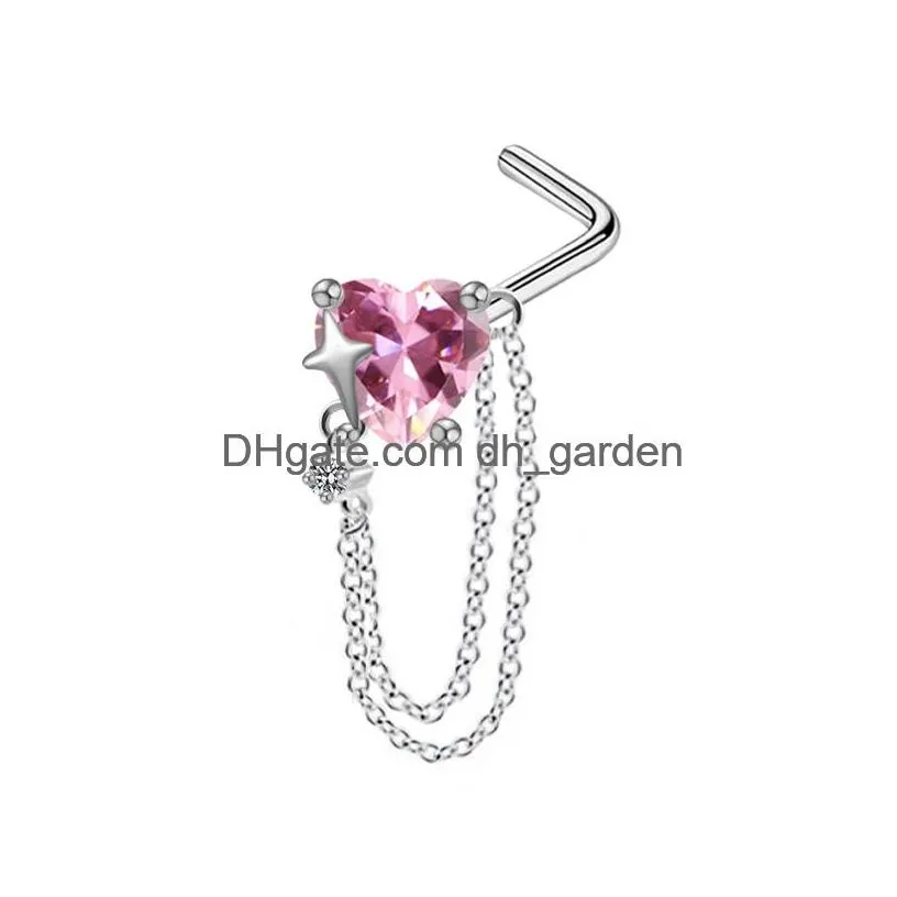 Beaded Nose Rings Mti Style Copper Inlaid Zircon Puncture Ring Jewelry Wholesal Drop Delivery Bracelets Dhgarden Dhgty