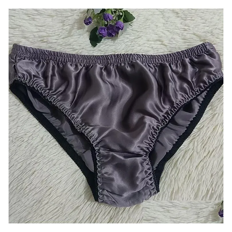 Underpants -Selling 100% Silk Panties Male Mberry Trigonometric Underwear Men Briefs 210727 Drop Delivery Apparel Men`S Dhegi