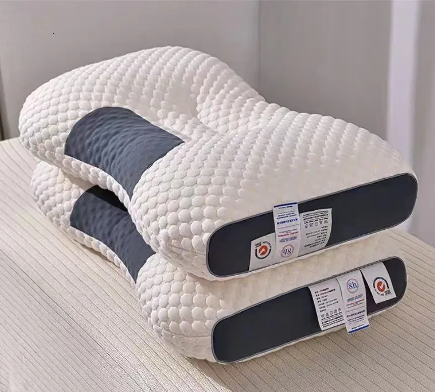 Pillow 3D Spa Massage Pillow Partition Helps Sleep and Protect Neck Pillow Knitted Cotton Pillow Bed 230406
