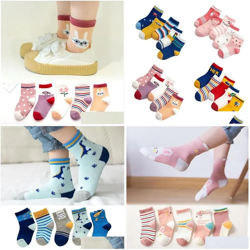 New Baby Kids Soft Cotton Socks Boys,Girls,Baby,Cute Cartoon animal Stripe Dots Fashion baby Socks 0-3 months Autumn Winter Gif