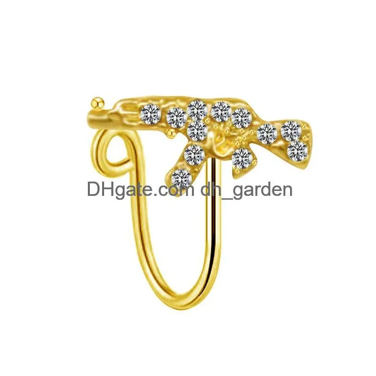 Beaded Diamond Anti Allergy Stainless Steel Nose Ring Stud Screws Rose Ball Piercing Rings Women Jewelry Will And Dandy Gif Dhgarden Dheh3