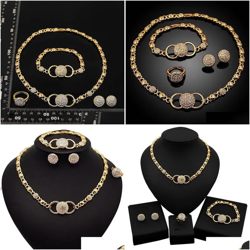 Earrings & Necklace Heart XOXO African Jewelry Set Bridal Sets For Women Wedding Dubai Rings Luxury Bracelet
