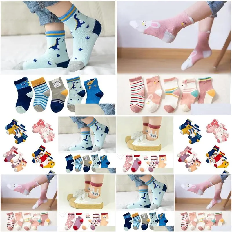 New Baby Kids Soft Cotton Socks Boys,Girls,Baby,Cute Cartoon animal Stripe Dots Fashion baby Socks 0-3 months Autumn Winter Gif