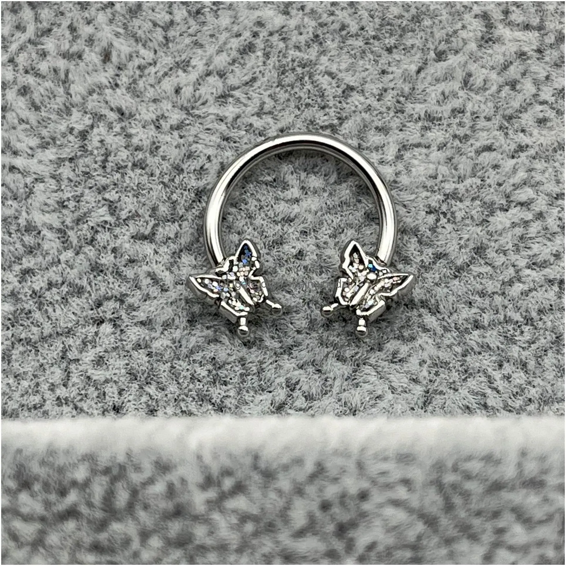 Nose Rings & Studs Moon Butterfly Bee C-Shaped Hoop Body Piercing Women Fashion Accessories Drop Delivery Jewelry Othva