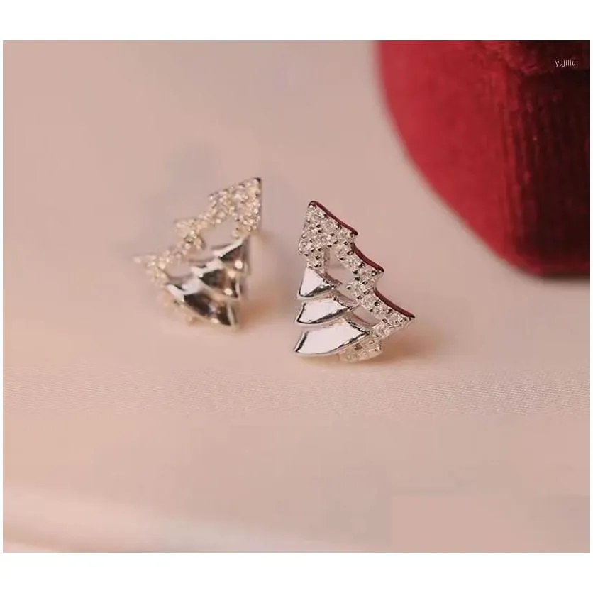 Stud Earrings Simple Star Christmas Tree For Women Girl Trend Women`s Small