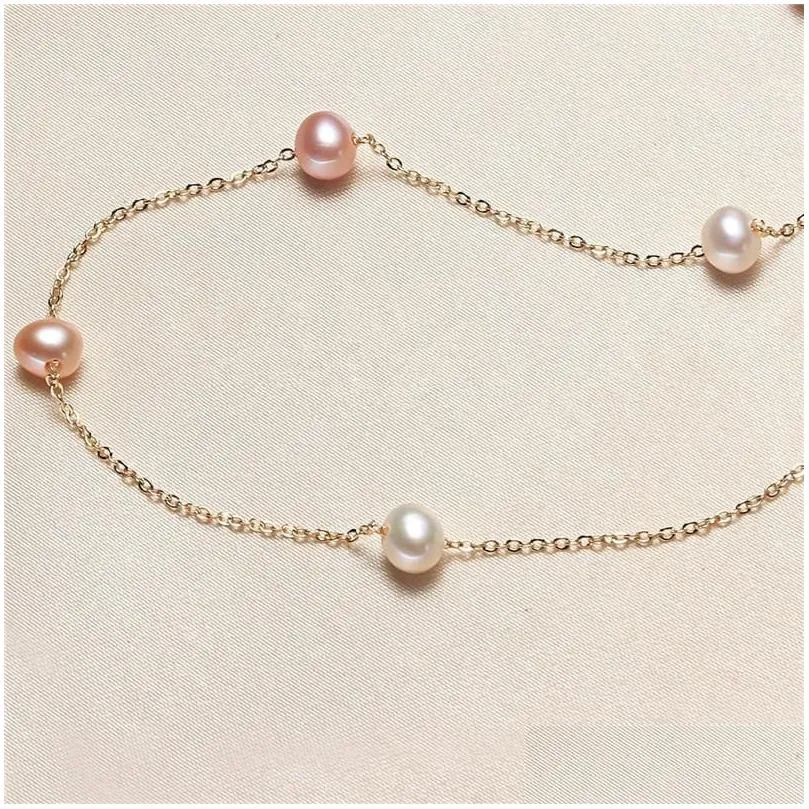Pendant Necklaces ARRIVAL Wholesale Real Freshwater Cultured Natural Pearl Necklace Nice Party Gift For Women 45cm 18 Inch Long
