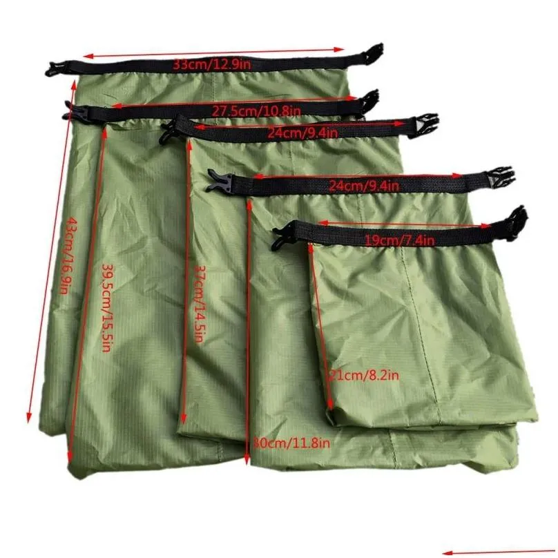 Bags 5pcs Waterproof Dry Bag Outdoor Beach Buckled Storage Sack Travel Drifting Swimming Snorkeling Bags Accessories