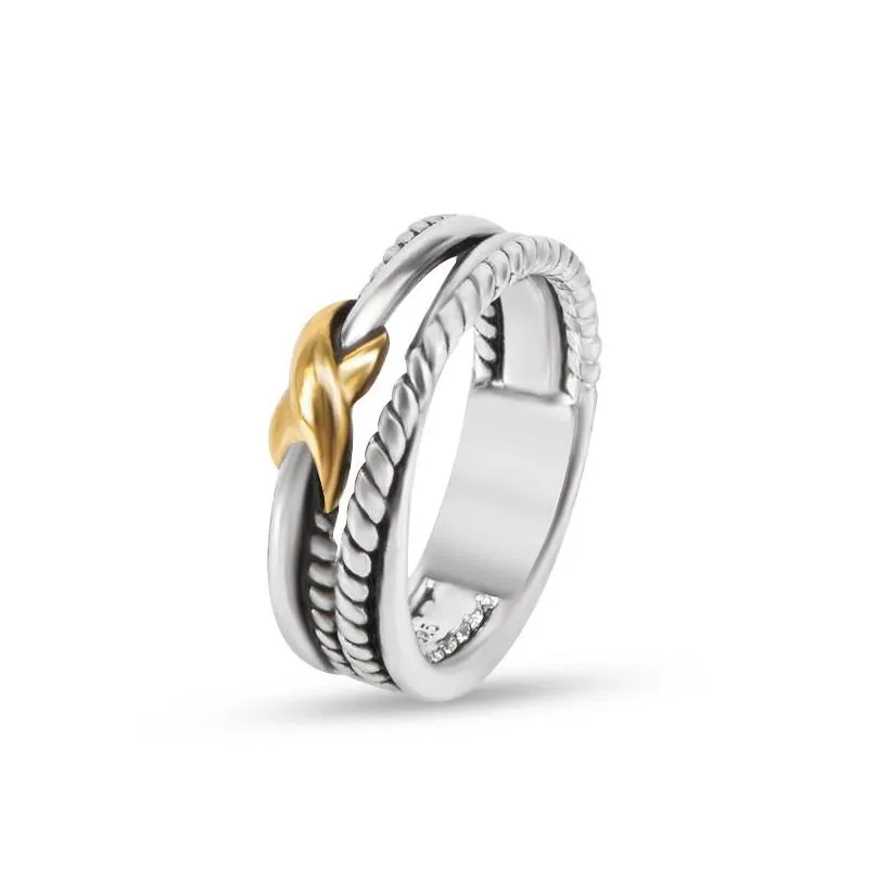 Ring Twisted Cross Braided Ring Couple Classic Ring Copper Men`s Women`s Jewelry