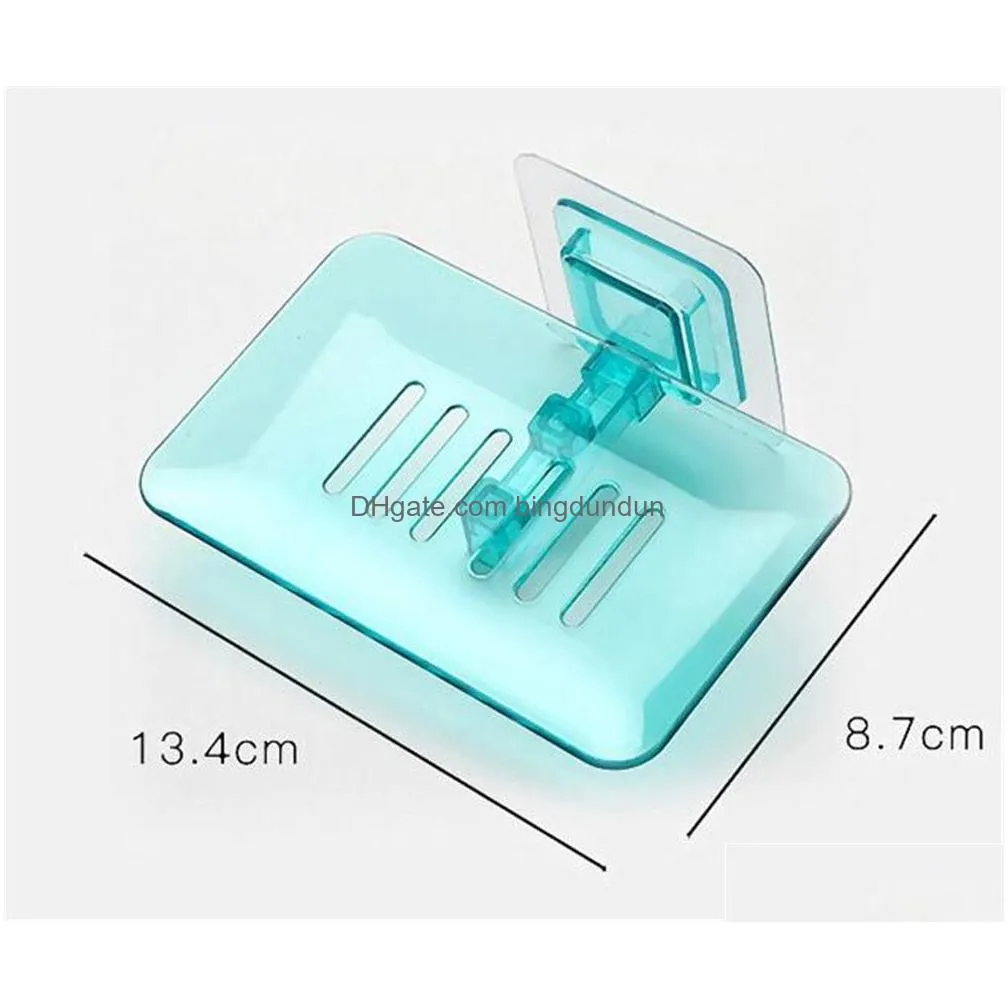 Soap Dishes Drain Sponge Holder Bathroom Organizer Wall Mounted Storage Rack Soap Box Kitchen Hanging Shelf XB1