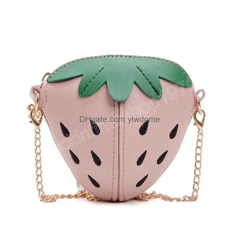 Purse Children Mini Cute Little Girls Fruit Stberry Crossbody Bags Kawaii Kids Small Coin Pouch Baby Wallet Drop Delivery Baby, Matern Dh1El