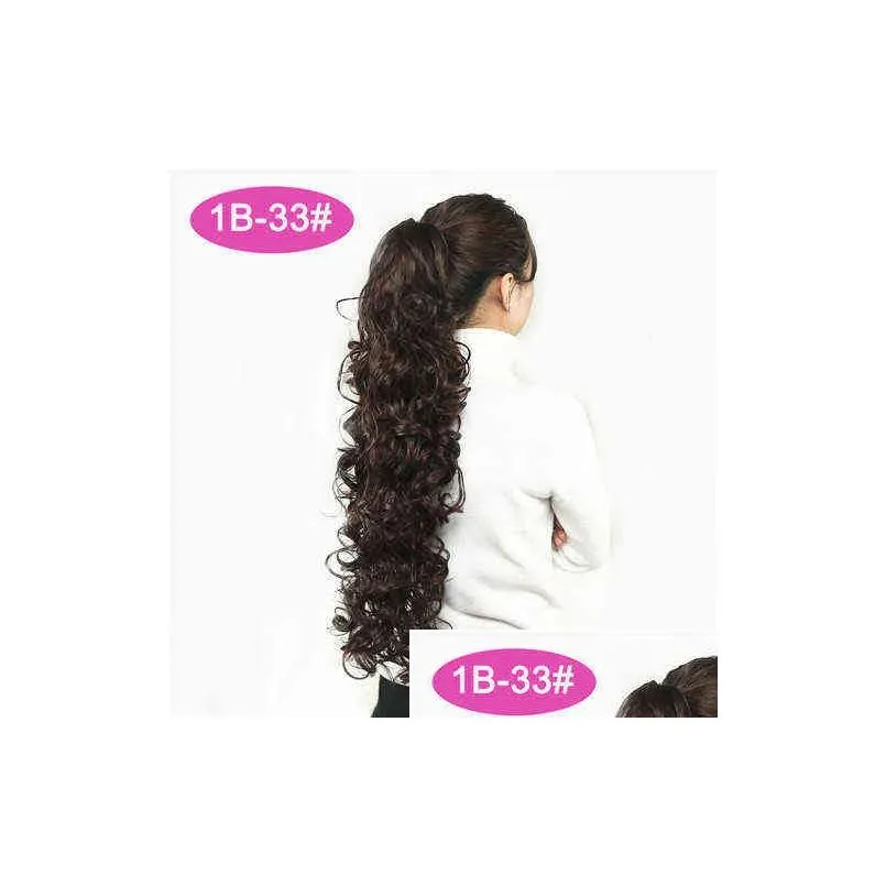 USMEI 32 inches Long curly Claw Clip tail Fake Hair Extensions False Hair Tails Horse Tress Synthetic Hairpieces 2101089711044