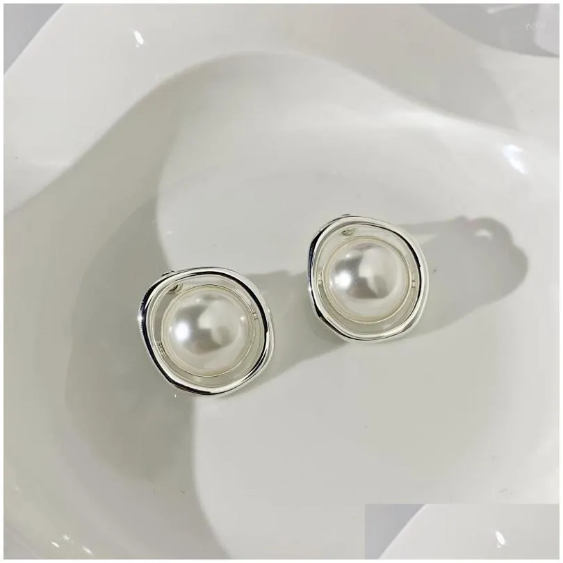 Stud Earrings Timeless Wonder Glam Retro Faux Pearl Geo For Women Designer Jewelry Ins Party Prom Gift Runway Hiphop Rare 6231