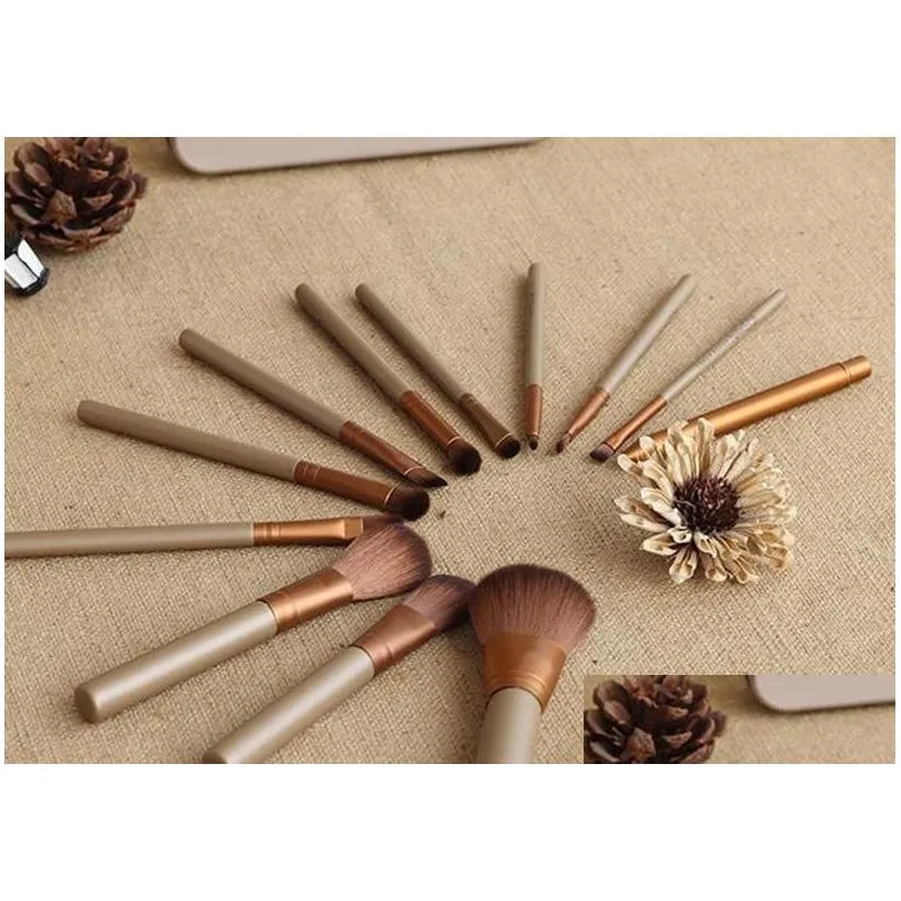 12 PCS Makeup Brushes Cosmetic Facial Make up Brush Tools Makeup Brushes Set Kit With Retail Box 5076334