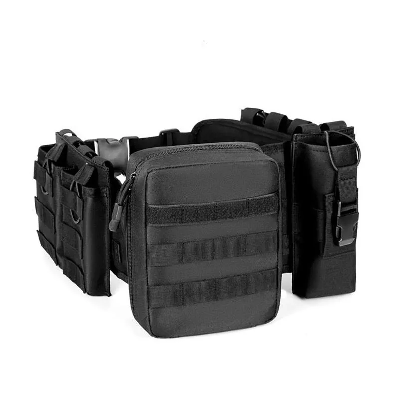 Outdoor Tactical Waistband Set MOLLE Camo Oxford Waterproof CS Training Belt Detachable Hunting Belt 240111