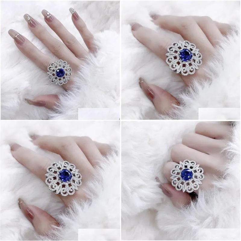 Cluster Rings Luxury High-end Sense Of Openwork Court Style Ring Fashion Elegant Temperament Hand Accessories For Women Fine Jewelry