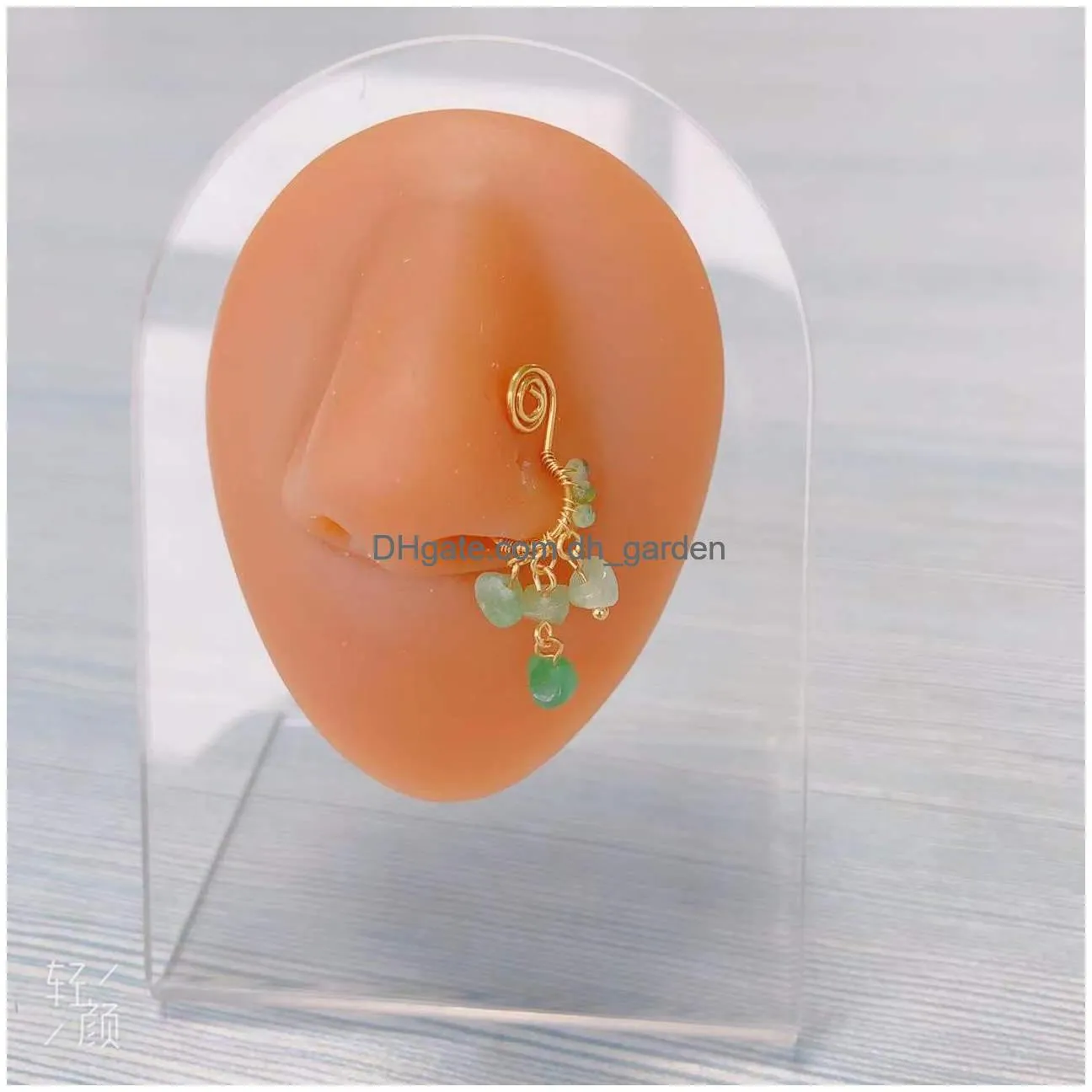 Beaded Nose Rings Mti Style Copper Inlaid Zircon Puncture Ring Jewelry Wholesal Drop Delivery Bracelets Dhgarden Dhcbk