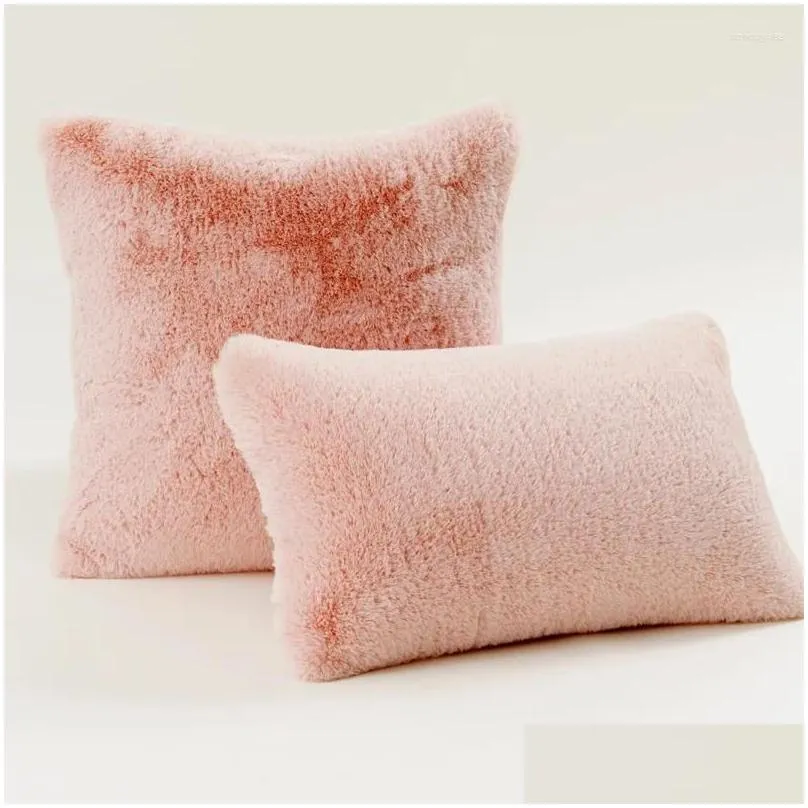 Pillow INS Plush Throw Soft Cover For Sofa And Bed Nordic Velvet Pillowcase Living Room Winter Fall Decoration 1pc