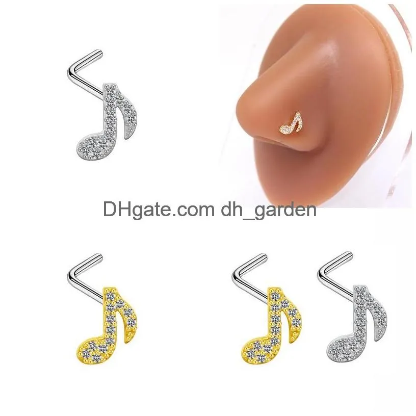 Beaded Diamond Anti Allergy Stainless Steel Nose Ring Stud Screws Rose Ball Piercing Rings Women Jewelry Will And Dandy Gif Dhgarden Dhdjg