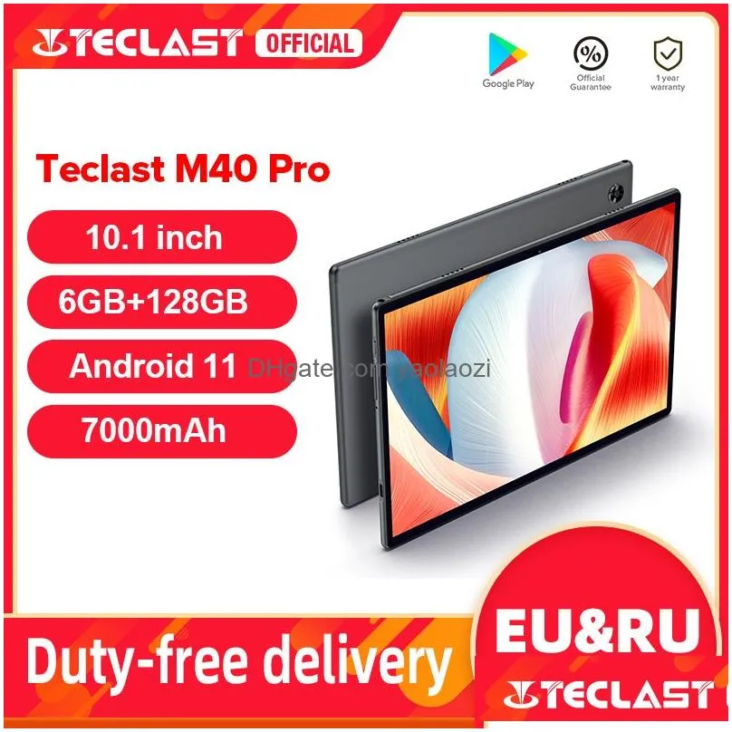 Tablet Pc Teclast M40 Pro 10.1 Inch 1920X1200 6Gb Ram 128Gb Rom Unisoc T618 Octa Core Android 11 4G Network Dual Wifi Drop Delivery Dhfoh
