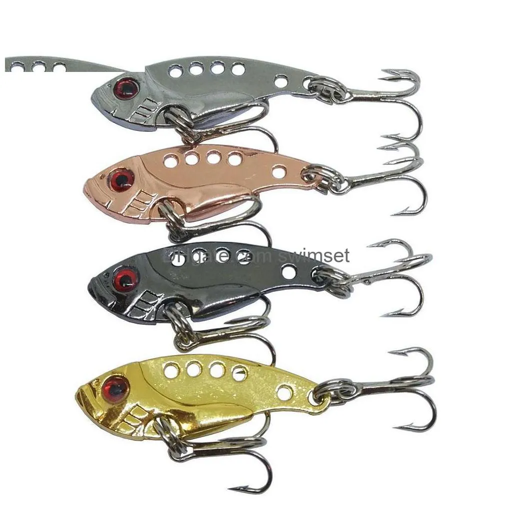 Metal Vib Hard Fishing Lure Bass Crankbait Spinner Blade For Drop Delivery Dhxa4