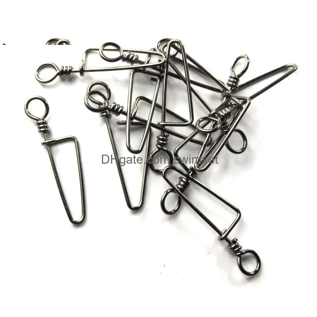 200Pieces/Lot Stainless Steel Fishing Coastlock Snap Strength Saltwater Carp Fly Tackle Freshwater Ice Hook Lure Drop Delivery Dhbpm