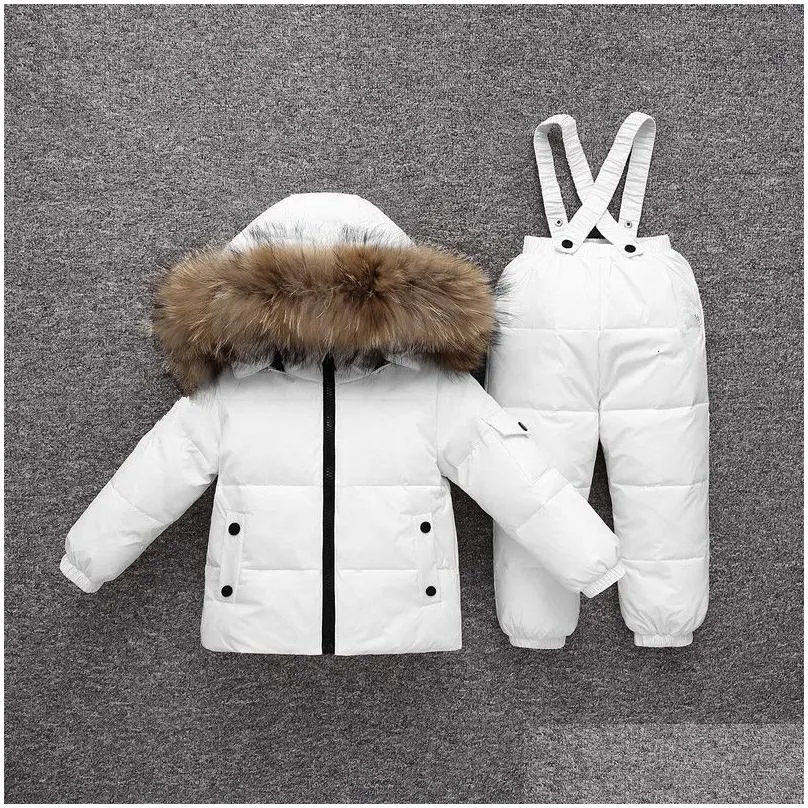 Down Coat New Winter Jacket Children Clothing Set Baby Toddler Girl Kids Clothes For Boy Parka Thicken Snow Wear Ski Suit T191026 Drop Dhp6X