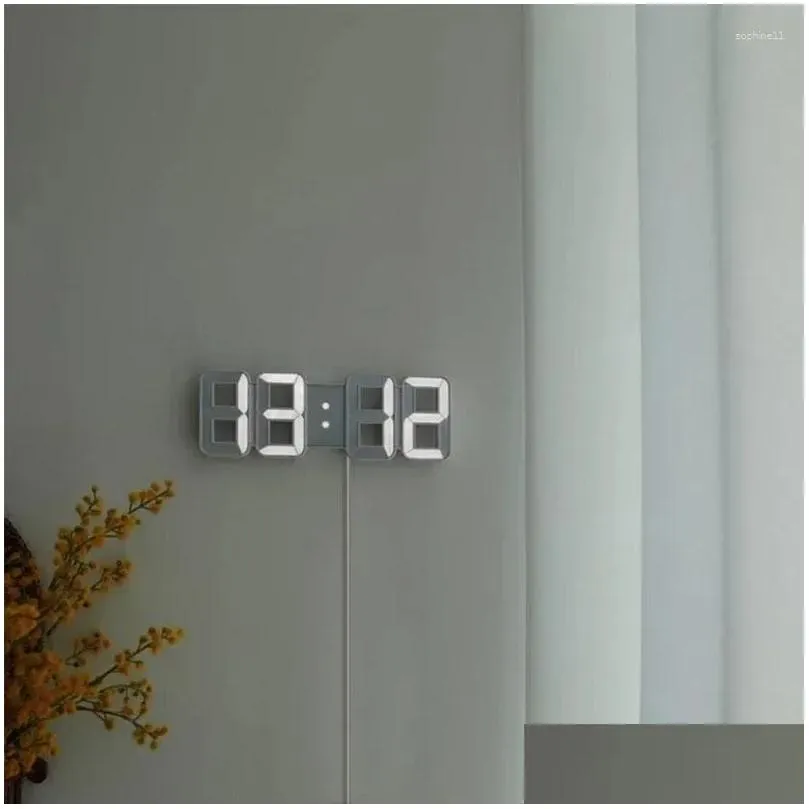 Wall Clocks 3D Led Digital Clock Hanging Decoration Home Decor Interior Room Night Light Mode For Bedroom Large