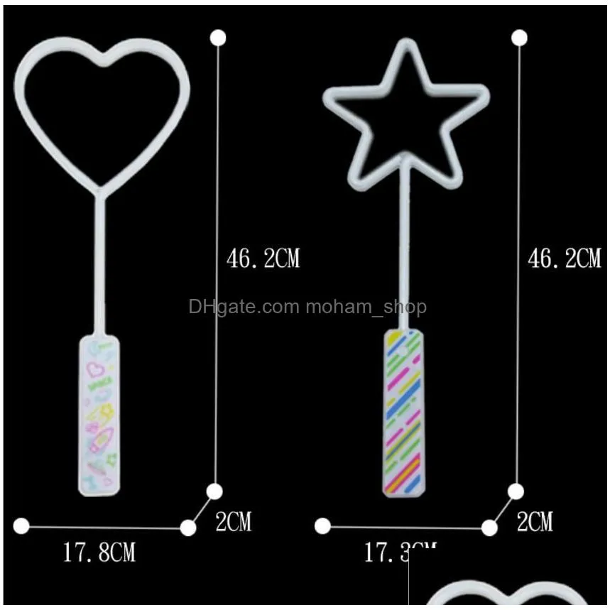 star love shaped neon magic wands led flash light up glow stick concert atmosphere props party bar christmas wedding decor kids gift