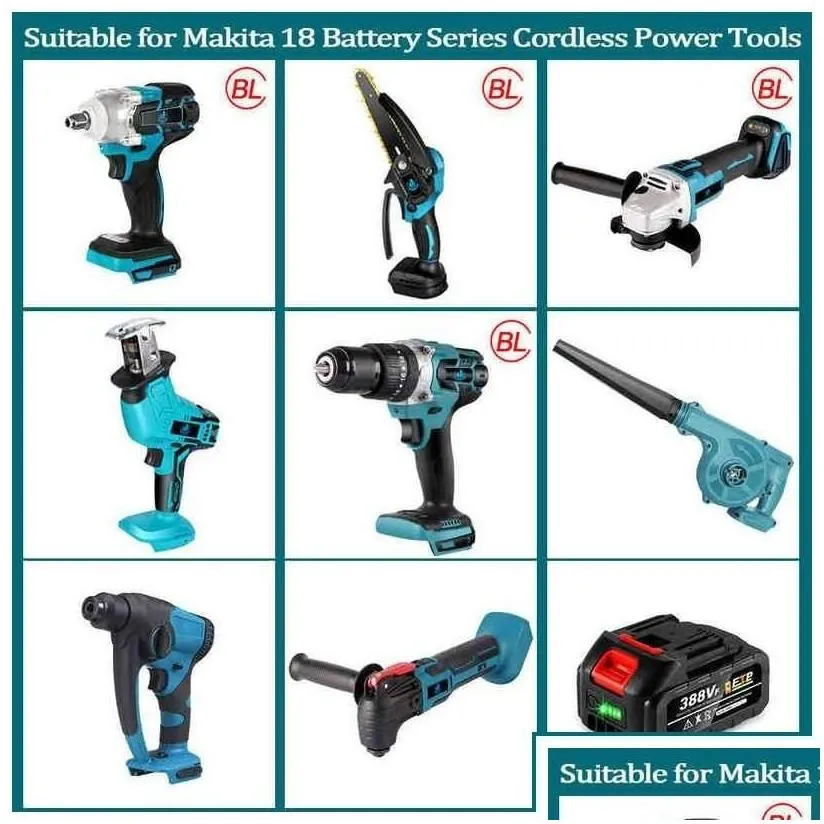 power tool sets brushless electric impact wrench /angle grinder/ hammer/electric blower/reciprocating chain saw series bare tools dr d