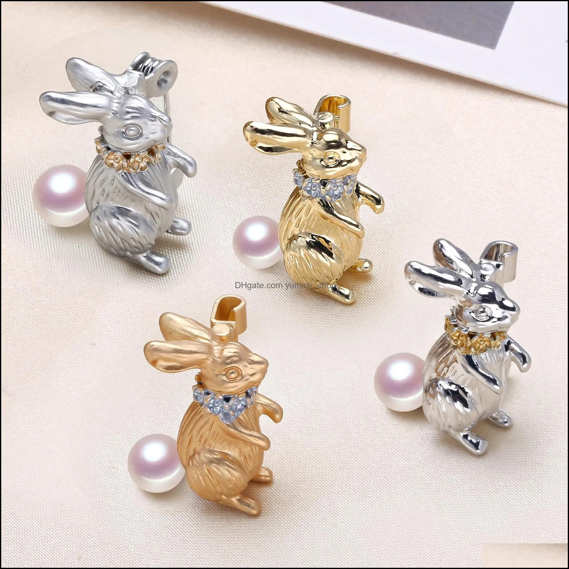 Jewelry Settings Rabbit Pearl Brooch Setting Gold For Women Fashion Accessories Diy Pins Christmas Gift Drop Delivery Dhgarden Dhl8N