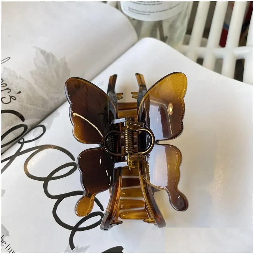 New Big Butterfly Hair Clip Thickened Butterfly Buckle Back Head Scoop Grab Clip Versatile and Elegant Style Simple Hair Accessories Shark