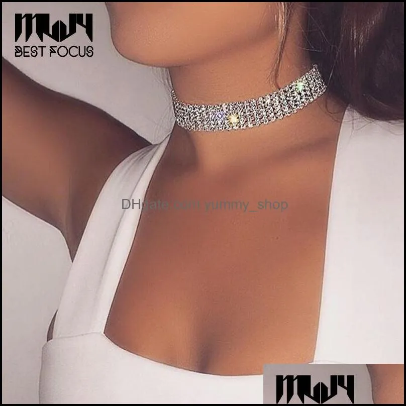 Pendant Necklaces Mtiple Layers Crystal Choker Necklace For Women New Bijoux Maxi Statement Collier Fashion Jewelry Drop Deli Dhgarden Dhzc1