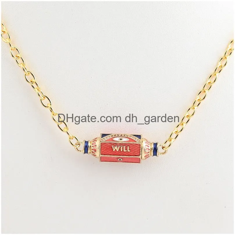 Pendant Necklaces Voleaf Hip-Hop Enamel Personality Evil Eye For Women Fashion Jewelry Vne143 Drop Delivery Dhgarden Dh45G