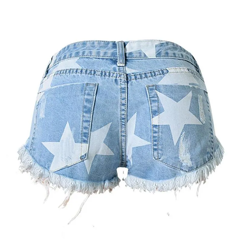 Women`S Shorts Women S Y Mini Short Jean Summer Curto Star Print Tassel Beach Denim Vacation Club Irregar Pantaloncini 230720 Drop De Dh8Kw