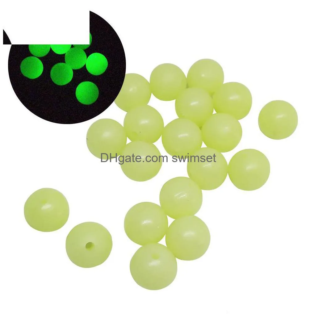 1000 Pcs Soft Rubber Fishing Beads Stopper M-12Mm Luminous Round Space Beans Stops Rig Lure Accessories Drop Delivery Dhuha