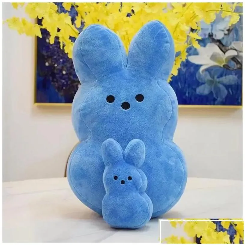 Party Favor 25Cm 15Cm Peeps Plush Bunny Rabbit Peep Easter Toys Simation Stuffed Animal Doll For Kids Children Soft Pillow Gifts Gir