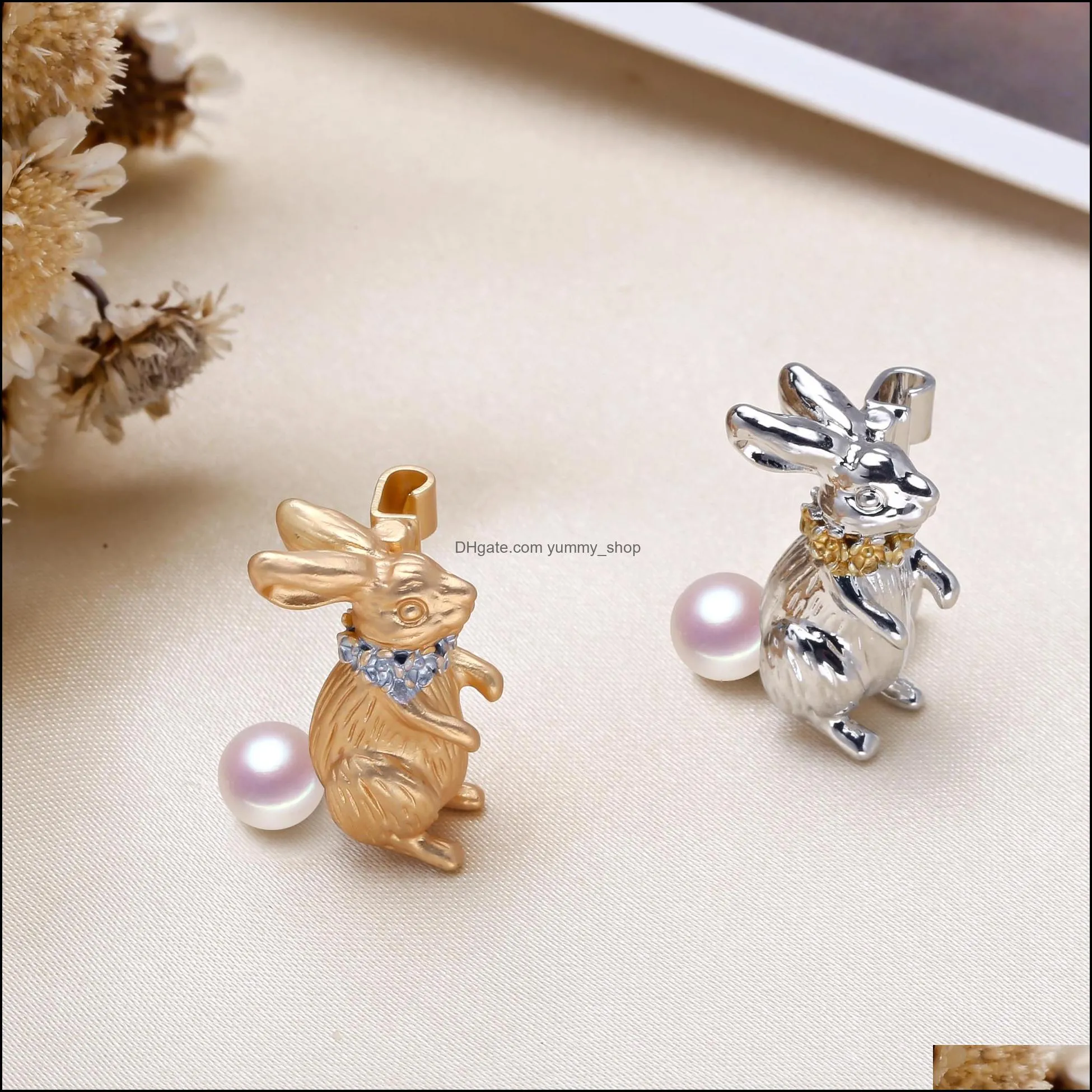 Jewelry Settings Rabbit Pearl Brooch Setting Gold For Women Fashion Accessories Diy Pins Christmas Gift Drop Delivery Dhgarden Dhl8N