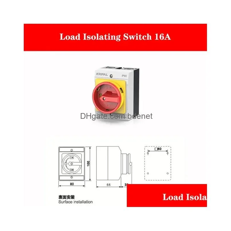 Switches & Accessories Kripal Ip65 Disconnector 40A Isolator Switch 220V High-Quality Electrical Manual Control 240108 Drop Delivery H Dh2Uc