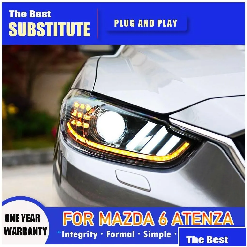 led daytime running car styling drl light streamer turn signal indicator lighting accessory for mazda 6 atenza headlight 13-17 head dr