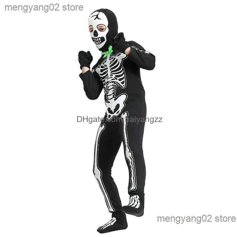 theme costume halloween skull skeleton children bodysuit nightglow jumpsuit carnival masquerade ball party cosplay halloween comes for kids
