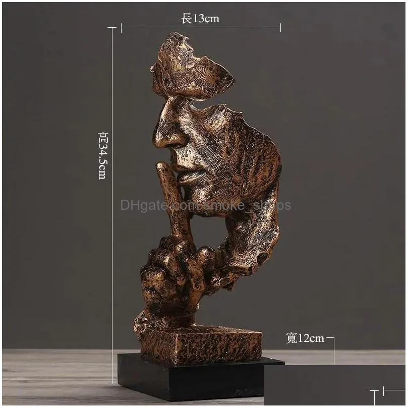 abstract resin whisperer statue sculpture crafts living room bedroom office ornaments modern home decoration accessories gift 240314